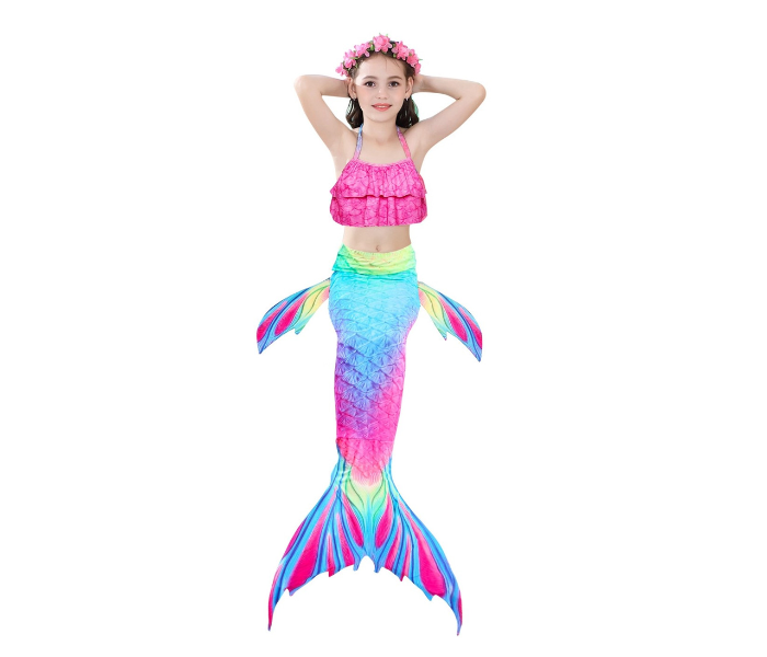 Mermaid 110cm Swimsuit for Kids - Rose Red - Zoom Image 3