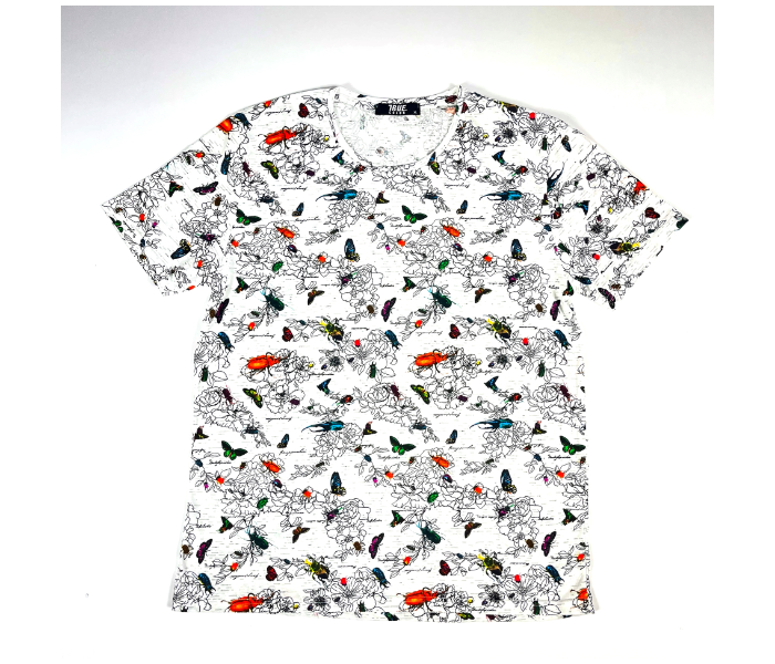 Regular Short Sleeves Medium T-Shirt With Insects Design For Men - White - Zoom Image 3