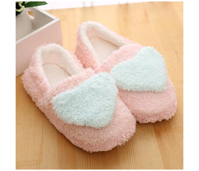 Peach 40-41 Sized Heart Bag Heel Cotton Slippers - Sky Blue - Zoom Image 2