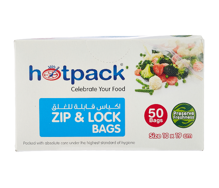 Hotpack ZLB1019 Set of 50Pieces 10x19cm Zipper Lock Bag - Zoom Image 2