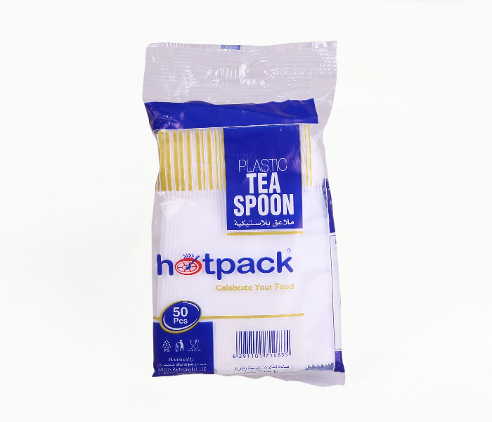 Hotpack TSP50HP Set of 50 Pieces Plastic Tea Spoon - White - Zoom Image 1