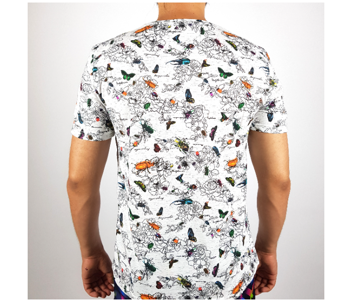 Regular Short Sleeves XL T-Shirt With Insects Design For Men - White - Zoom Image 4