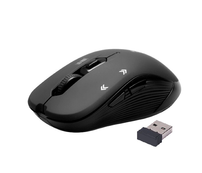 Promate Portable Optical Tracking 2.4G Wireless Mouse with Mini USB Receiver - Black - Zoom Image 1