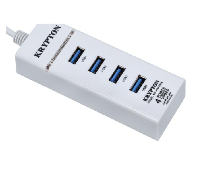 Krypton KNA5428 LED Power Light USB 2.0 Super Hub - White - Zoom Image 6