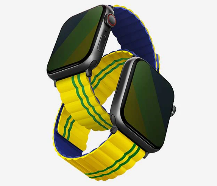 Uniq Revix Reversible Magnetic Brazil Flag Model 42mm Apple Watch Strap - Blue - Zoom Image 1