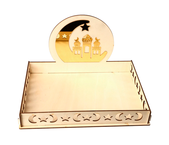 Mosque Design Wooden JM01329 Ramadan Dessert Tray - Zoom Image 1