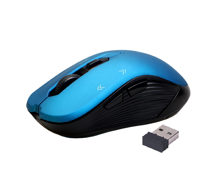 Promate Portable Optical Tracking 2.4G Wireless Mouse with Mini USB Receiver - Blue - Zoom Image 1