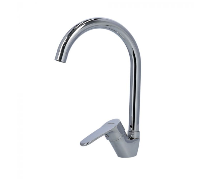 Geepas GSW61102 Chrome Plated Metal Lever Handle Single Lever Sink Mixer - Silver - Zoom Image 1