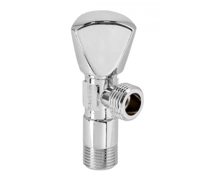 Geepas GSW61113 Chrome Plated Non-Ferritic Angle Valve Quality Solid Metal Construction - Silver - Zoom Image 2