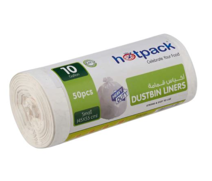 Hotpack HSMDBBRW4555 Set of 50 Pieces 45X55 cm 10Gallon Dustbin Liners Roll - White - Zoom Image 2