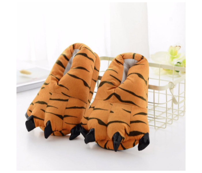 Adult Medium Size 35-40 Sized Cartoon Tiger Claw Bag With Cotton Slippers - Orange - Zoom Image 1