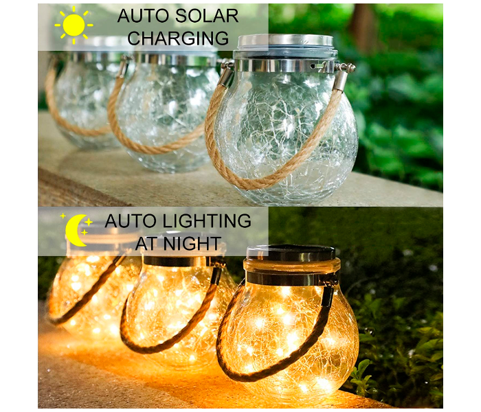 Solar 3Meter 30 Light Crackle Outdoor Decorative Warm White Light - Zoom Image 3