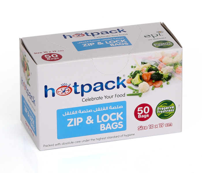 Hotpack ZLB1019 Set of 50Pieces 10x19cm Zipper Lock Bag - Zoom Image 1