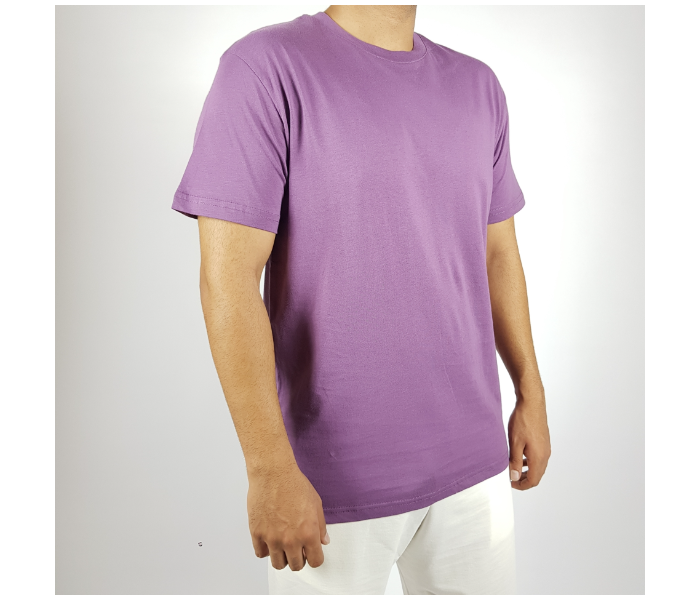 Regular Large Round Neck T-Shirt - Purple - Zoom Image 1