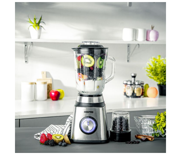 Geepas GSB44076UK 1.5 Litre 500Watts Smart Lock 2-In-1 Blender - Silver and Black - Zoom Image 2