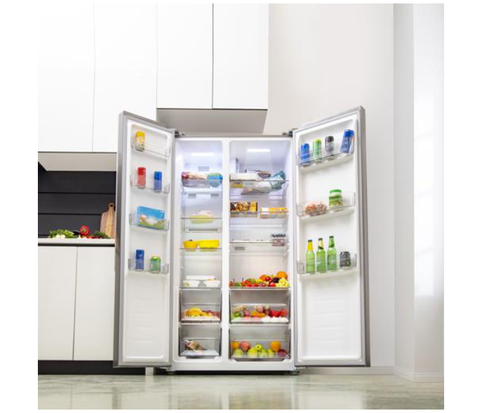 Geepas GRFS5520SXHN 550 Litre Side by Side Doors No Frost Refrigerator - Grey - Zoom Image 3