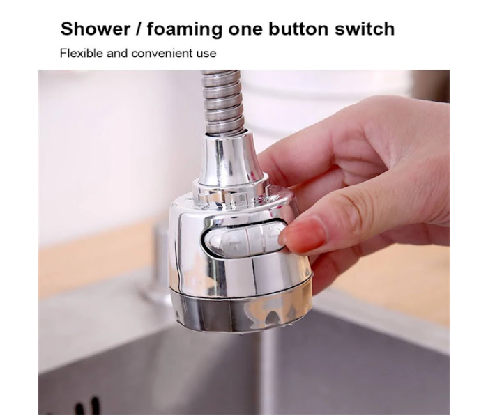 GTC 22000952 360 Degree Rotatable Anti-Splash Faucet Nozzle Head with Hose Sink Faucet Sprayer - Silver - Zoom Image 5