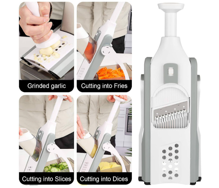 GTC 22000961 Multifunctional Best Mandoline Slicer and Chopper Vegetable Cutter for Kitchen - Grey - Zoom Image 3