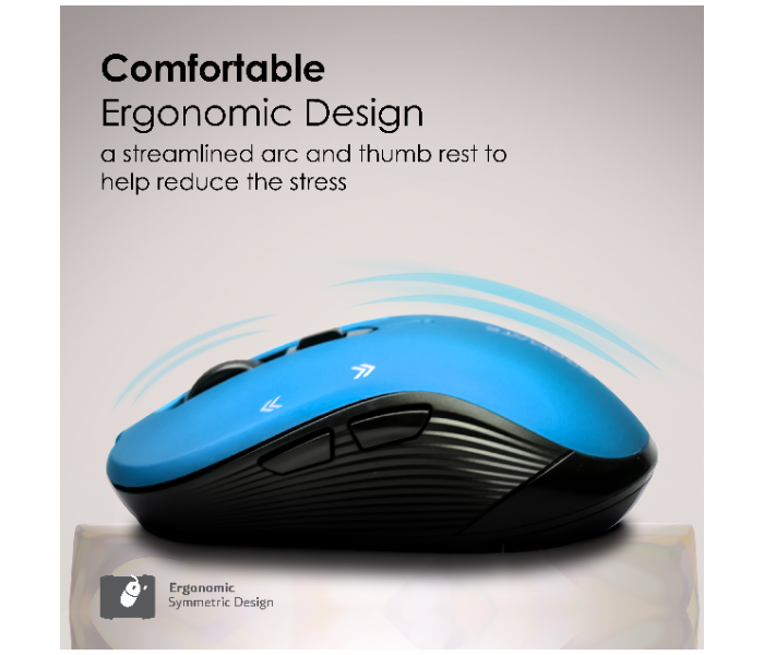 Promate Portable Optical Tracking 2.4G Wireless Mouse with Mini USB Receiver - Blue - Zoom Image 2