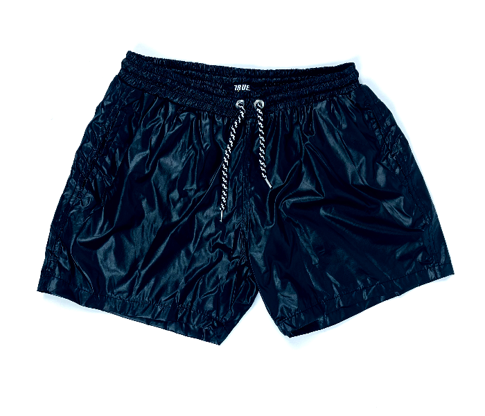 Shiny Swimming Large Shorts For Men - Black - Zoom Image