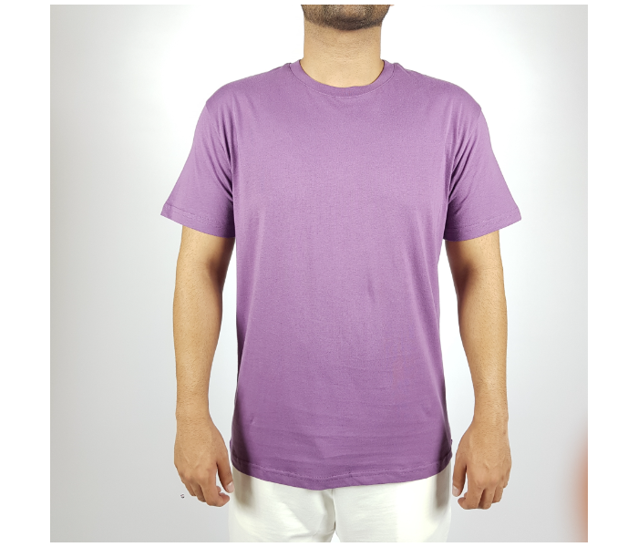 Regular Large Round Neck T-Shirt - Purple - Zoom Image 2