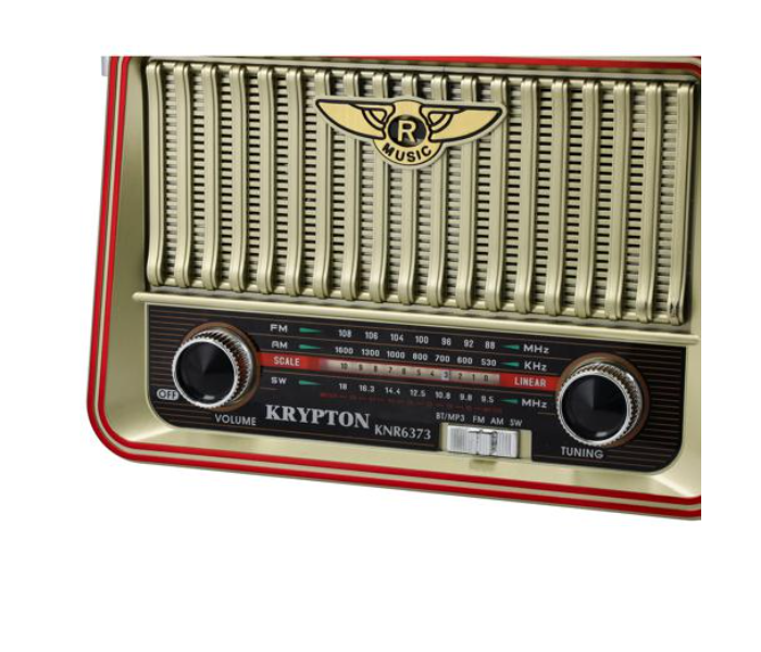 Krypton KNR6373 Rechargeable Multifunction Radio with Solar Panel - Black and Gold - Zoom Image 2