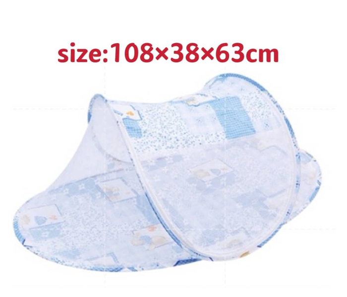 Childrens Folding Cartoon Boat-Shaped Mosquito Net - Blue - Zoom Image