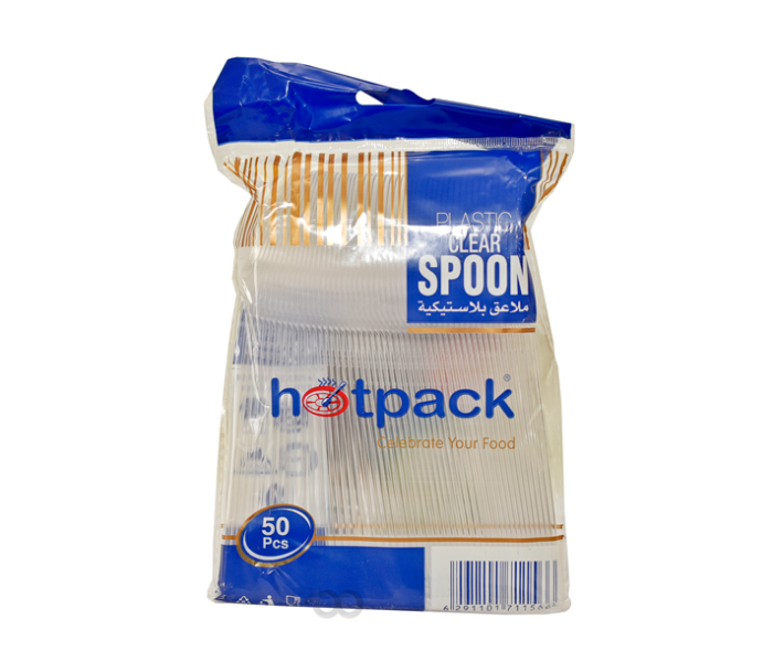 Hotpack CDSP Set of 50 Pieces Plastic Clear Spoon - Zoom Image 1