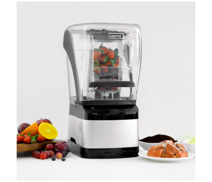 Geepas GSB44084 2 Litre 1800Watts LED Timer Sound Proof Digital Blender - Silver and Black - Zoom Image 2