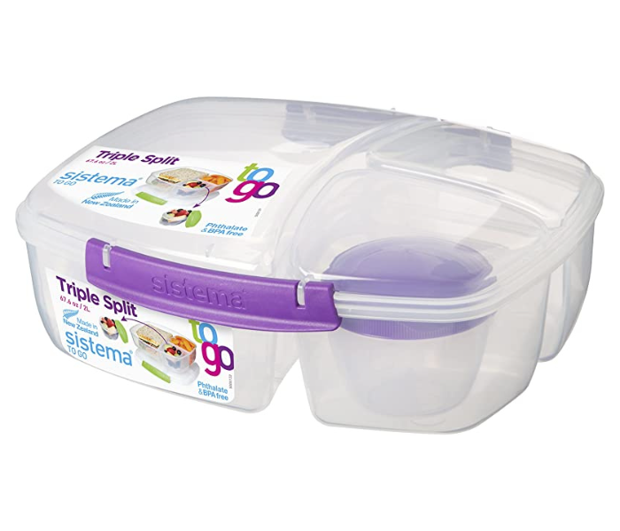 Sistema 2Litre To Go Lightweight Triple Split Lunch Box - Zoom Image 3