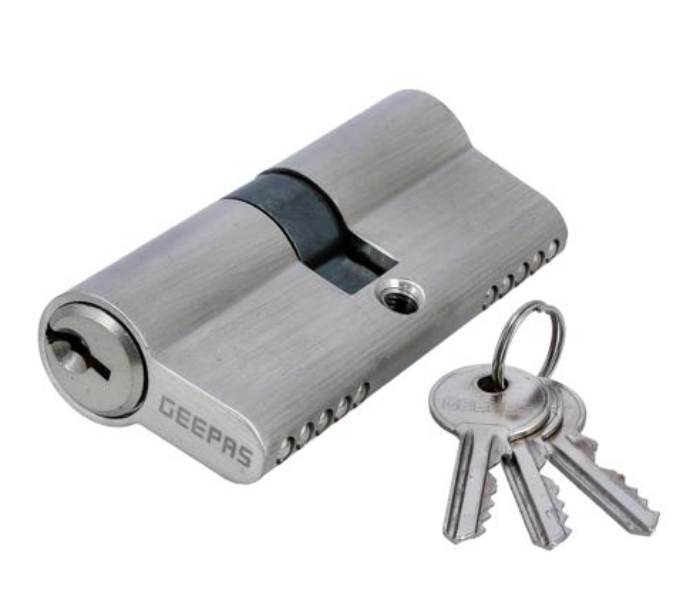 Geepas GHW65076 70mm Double Cylinder For Mortise Door Lock Body - Silver - Zoom Image 3