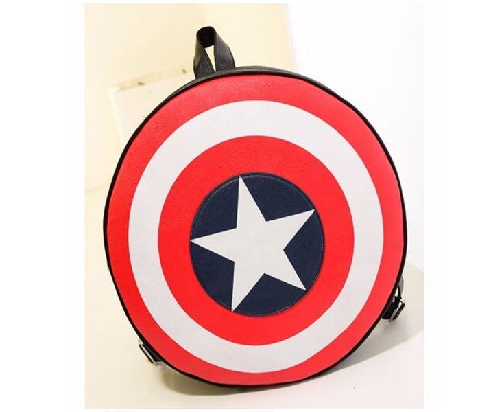 Captain America Large Shield Design Backpack - Red and Black - Zoom Image 1