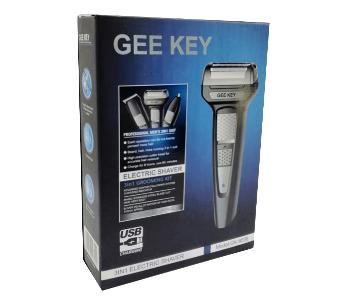 Gee Key GK6558 3 In 1 Professional Electric Trimmer - Black and Grey - Zoom Image 2