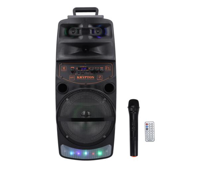 Krypton KNMS5192 8-inch Rechargeable Portable Speaker with Microphone - Black - Zoom Image 1