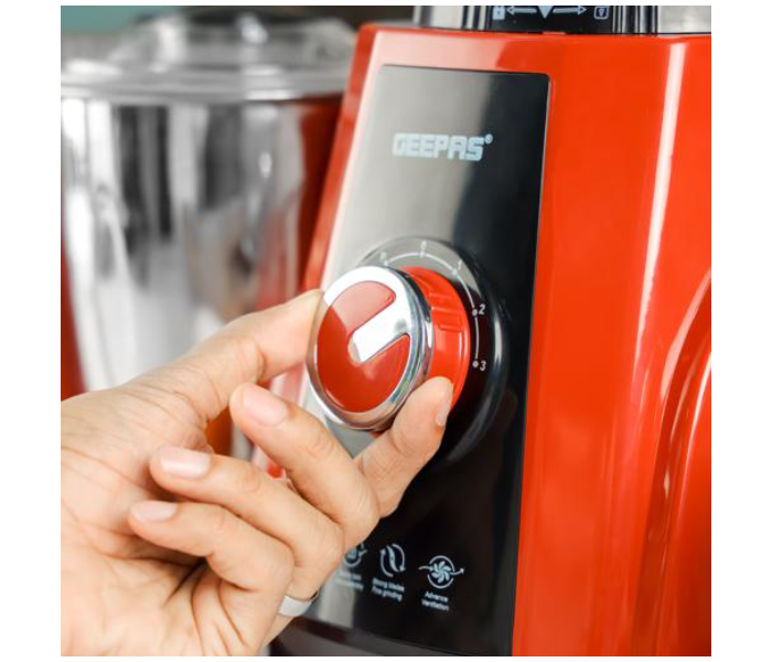 Geepas GSB44040 1.5Litre 750Watts 3-in-1 Mixer Grinder - Red and Silver - Zoom Image 3