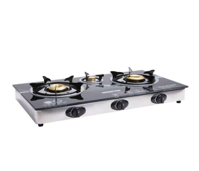 Geepas GK6880 Auto Ignition System Triple Burner Gas Cooker - Black - Zoom Image 3