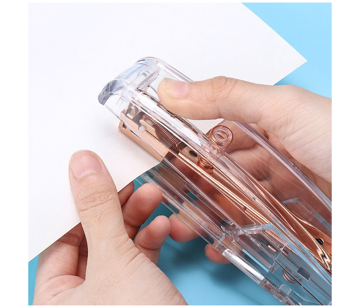 Portable Transparent Desktop Stapler - Rose Gold - Zoom Image 2