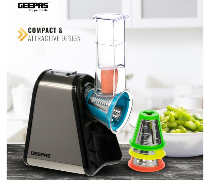 Geepas GSM63022UK 200Watts Stainless Steel 4 In 1 Electric Salad Maker - Grey - Zoom Image 3