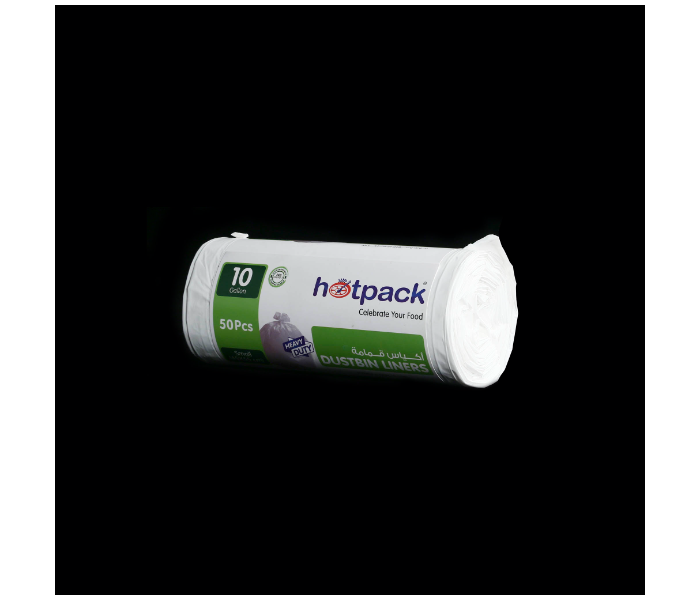 Hotpack HSMDBBRW4555 Set of 50 Pieces 45X55 cm 10Gallon Dustbin Liners Roll - White - Zoom Image 5