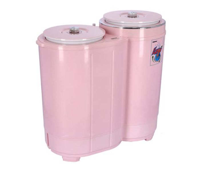 Geepas GSWM18037 Anti Vibration and Stainless Steel Drum Twin Tub Top Loaded Washing Machine - Pink - Zoom Image 6