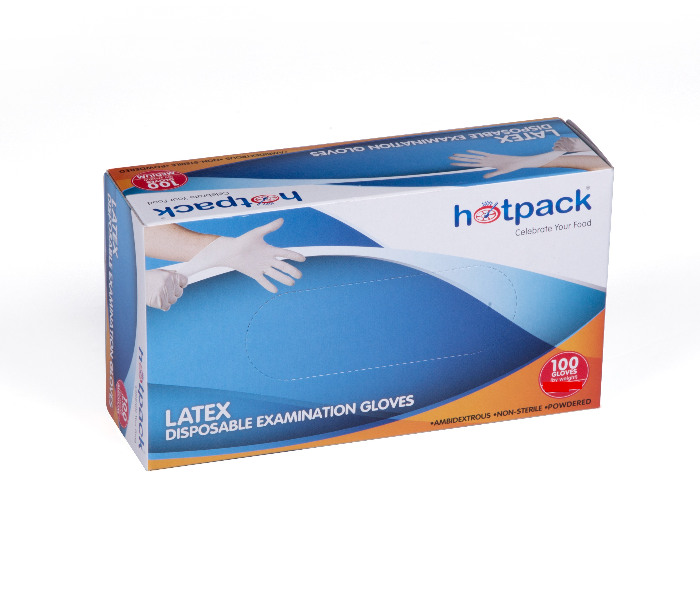 Hotpack LGL Set of 100 Pieces Large Latex Gloves - White - Zoom Image 1