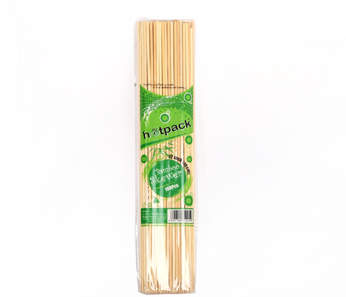 Hotpack BS12 Set of 100 Pieces 12 Inch Bamboo Skewer - Zoom Image 2