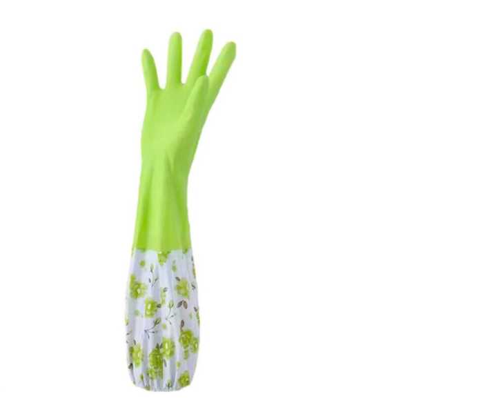 GTC 22000953 1 Pair Full Long Cuff Flock Lining Household Waterproof Dishwashing Gloves - Green - Zoom Image 4