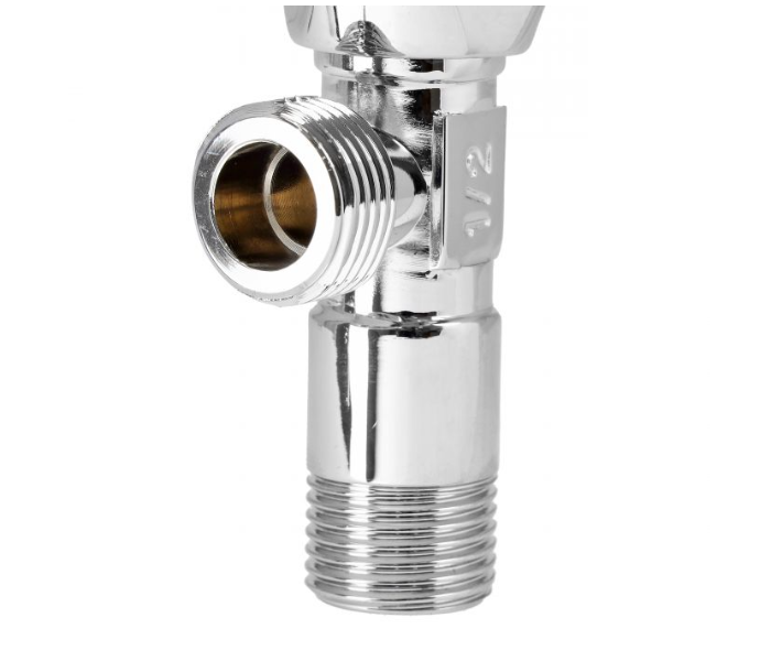 Geepas GSW61113 Chrome Plated Non-Ferritic Angle Valve Quality Solid Metal Construction - Silver - Zoom Image 3