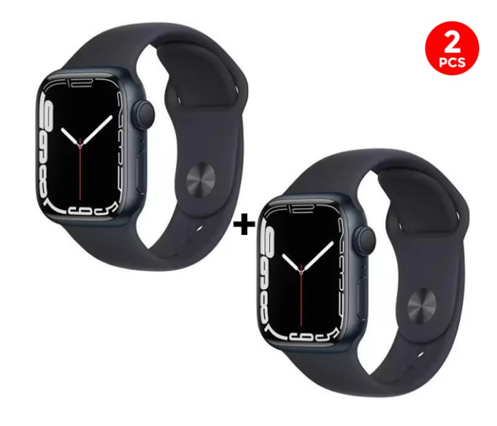 2 Pcs Series 7 T200 Plus Smartwatch Fit Pro - Black - Zoom Image 1