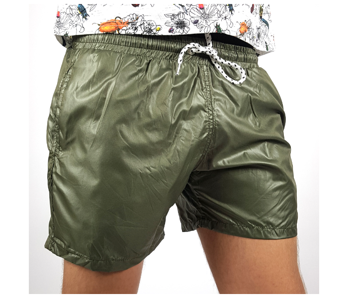 Shiny Swimming Small Shorts For Men - Green - Zoom Image 1