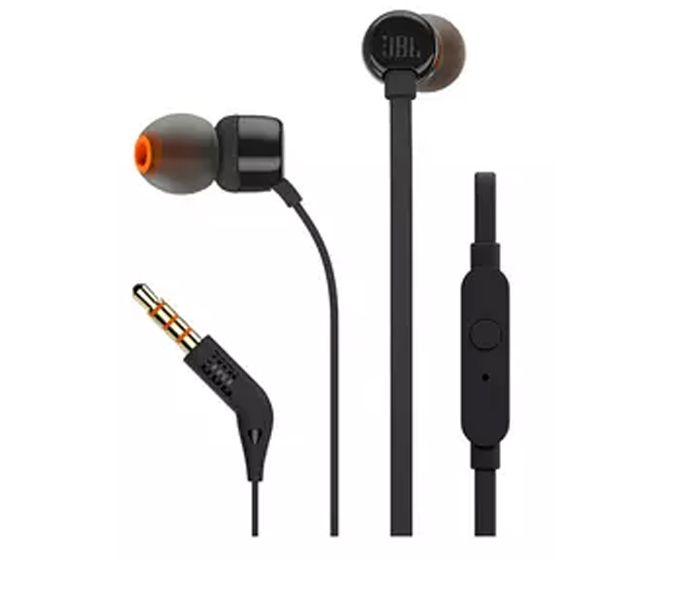 JBL T110 Wired In Ear Headset - Black - Zoom Image 2