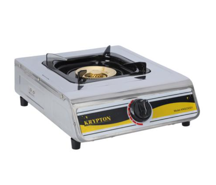 Krypton KNGC6321 Single Burner Auto Ignition System Stainless Steel Gas Cooker - Silver - Zoom Image 1