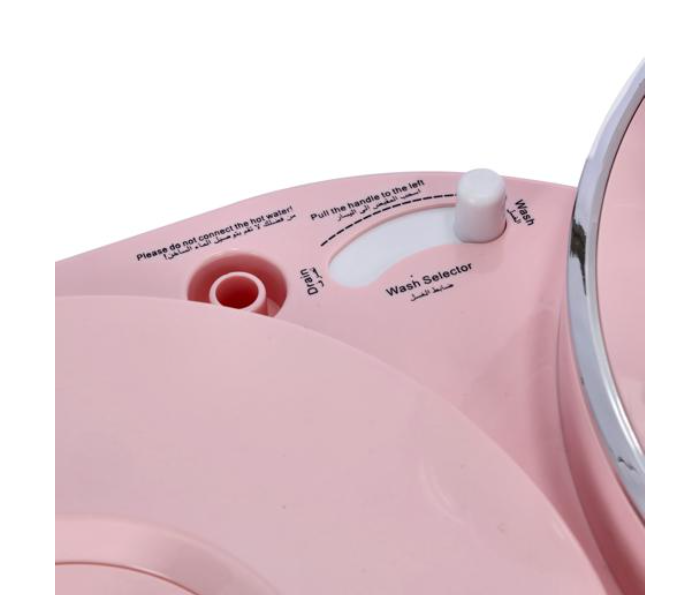 Geepas GSWM18037 Anti Vibration and Stainless Steel Drum Twin Tub Top Loaded Washing Machine - Pink - Zoom Image 4