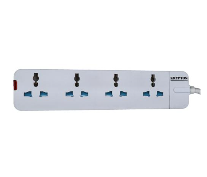 Krypton KNES5081 5Meter Cord 4 Way Universal Type Extension Socket - White - Zoom Image 2